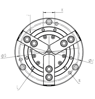 KS Solid three-jaw pneumatic chuck