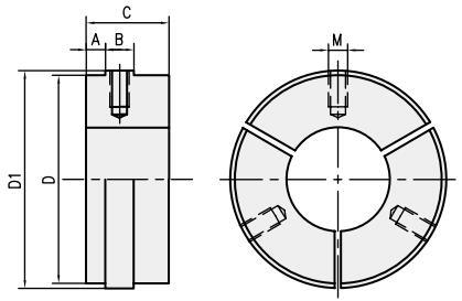 Front-mounted hollow collet chuck