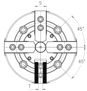 KY Solid four-jaw power chuck