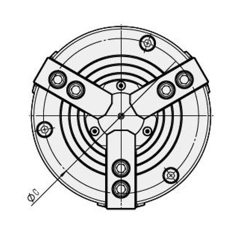 KB Half through-hole pneumatic chuck