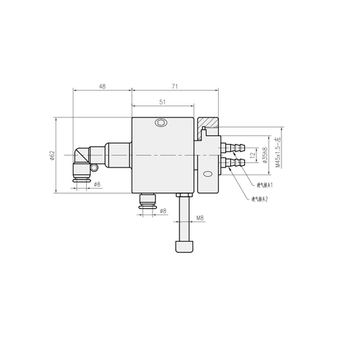 Two-way air control valve